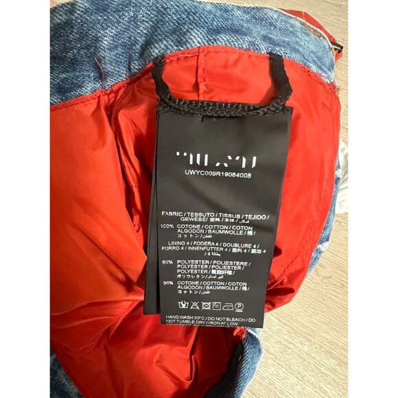 $495 Ben Taverniti unravel project woman Blue Denim Deconstructed Skirt Size 28 - Picture 5 of 8